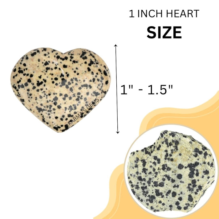 1" DALMATIAN JASPER PUFFY HEART