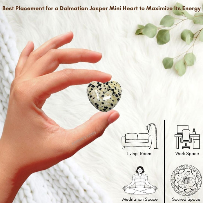 1" DALMATIAN JASPER PUFFY HEART