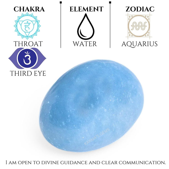 1 PIECE 15 TO 25 MM ANGELITE POLISH TUMBLED STONE