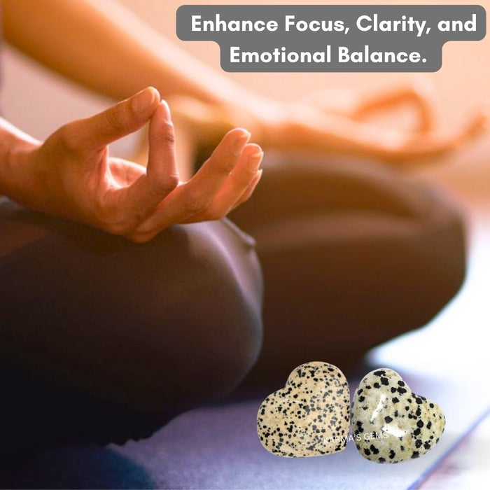 1" DALMATIAN JASPER PUFFY HEART