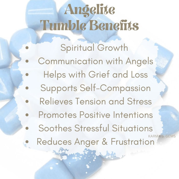 1 PIECE 15 TO 25 MM ANGELITE POLISH TUMBLED STONE