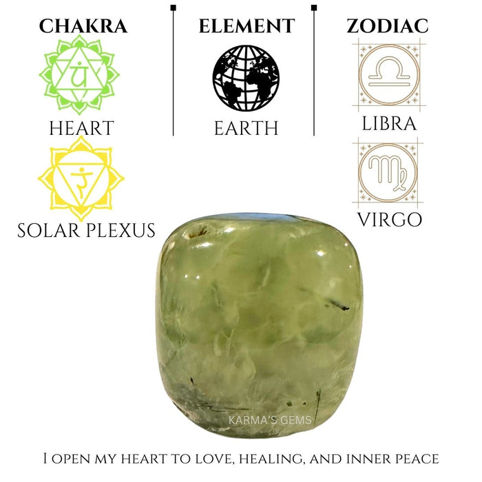 1 PIECE 25 TO 35 MM PREHNITE TUMBLED STONE