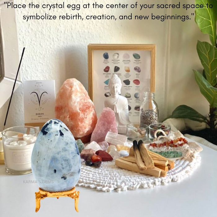 POLISHED RAINBOW MOONSTONE POCKET EGG