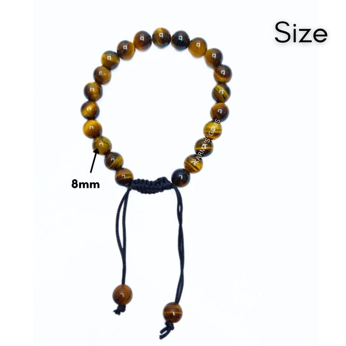 8 MM BEADS TIGER EYE STRING BRACELET