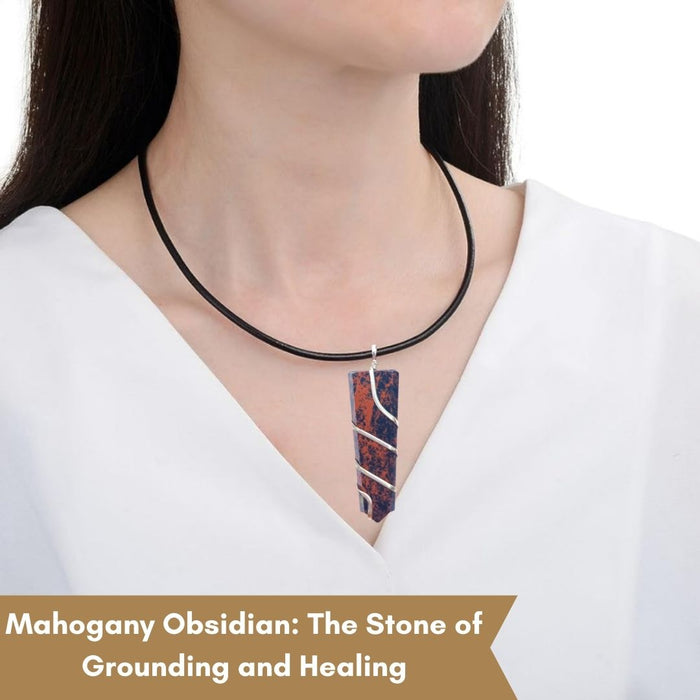 FLAT WRAPPED MAHOGANY OBSIDIAN PENDANT