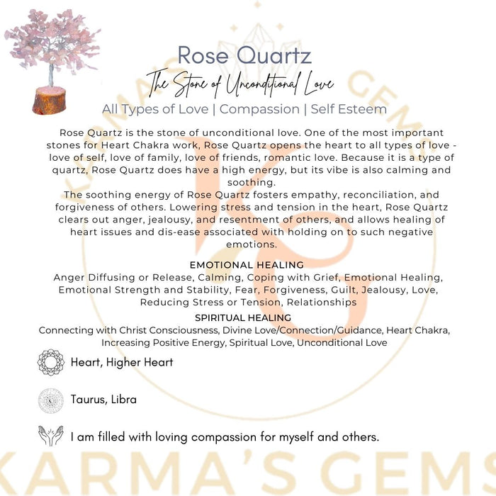 300 BEADS ROSE QUARTZ STONE WIRE TREE