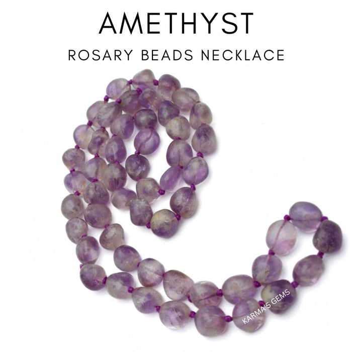ROSARY BEADS AMETHYST STONE NECKLACE