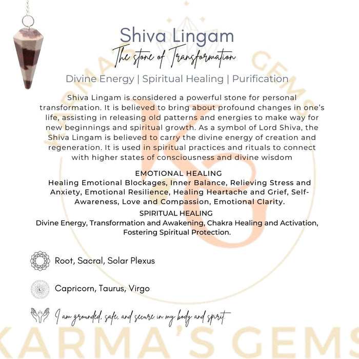 SHIVA LINGAM STONE DOWSING PENDULUM