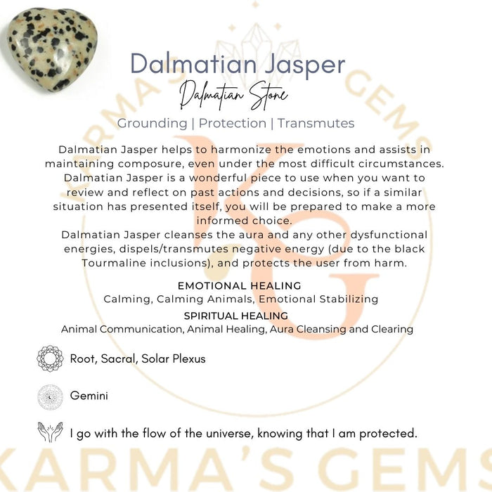 1" DALMATIAN JASPER PUFFY HEART