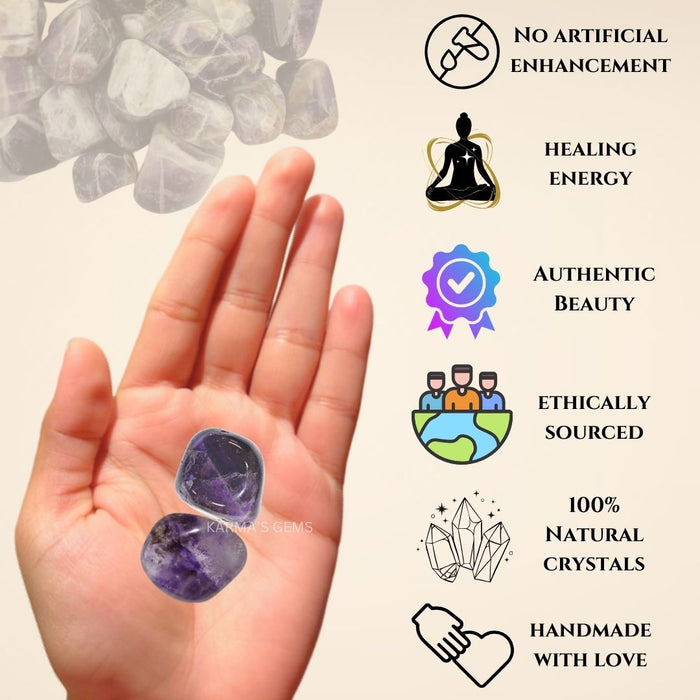 1 PIECE 15 TO 25 MM AMETHYST POLISH TUMBLED STONE