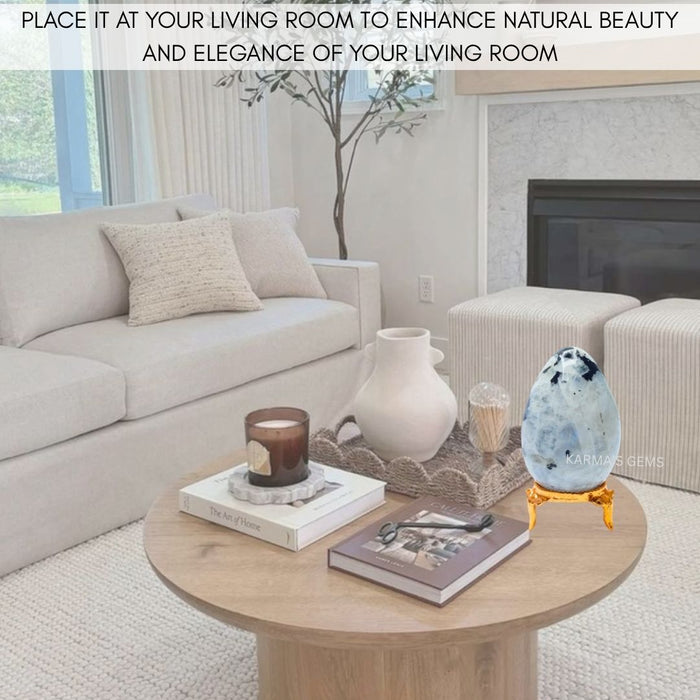 POLISHED RAINBOW MOONSTONE POCKET EGG