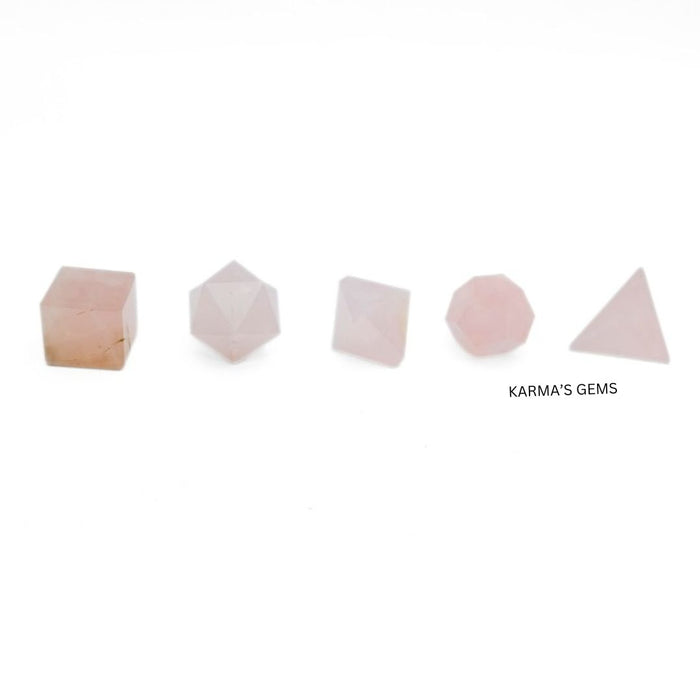 5 PCS ROSE QUARTZ GEOMETRY SET