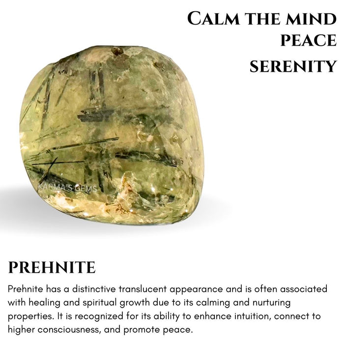 1 PIECE 25 TO 35 MM PREHNITE TUMBLED STONE