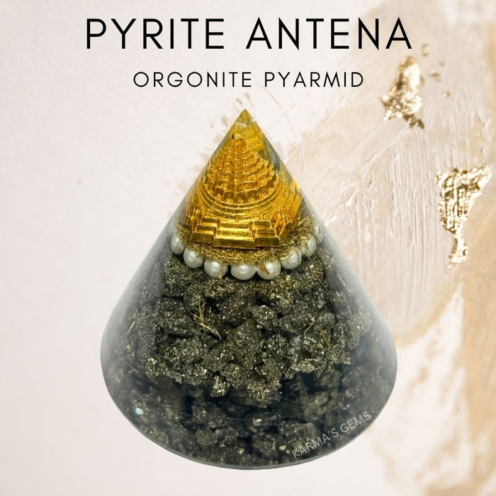 PYRITE ANTENA ORGONITE PYRAMID