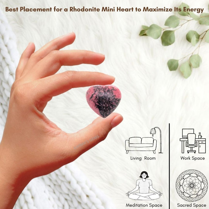 1" RHODONITE PUFFY HEART