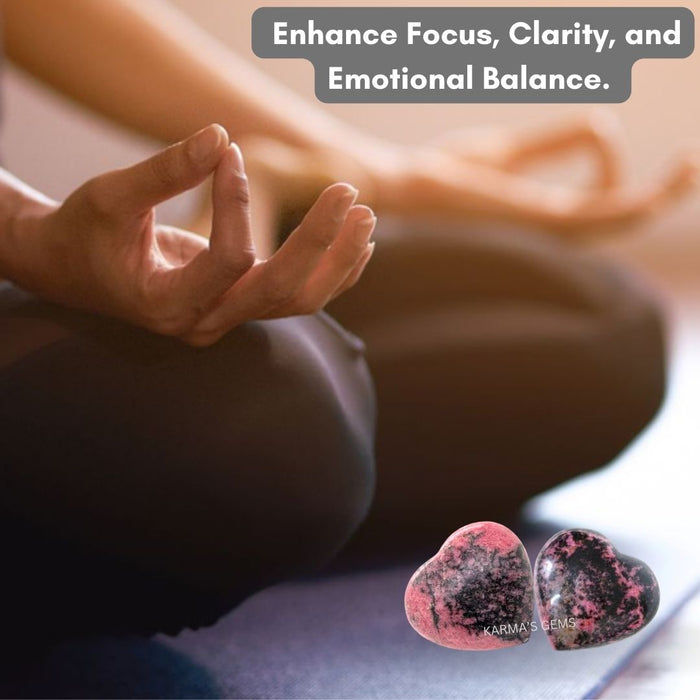 1" RHODONITE PUFFY HEART