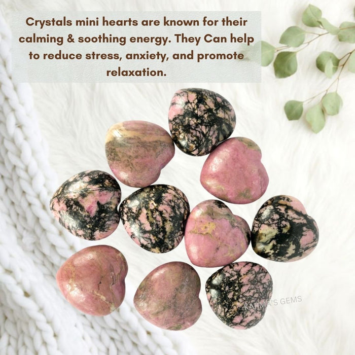 1" RHODONITE PUFFY HEART