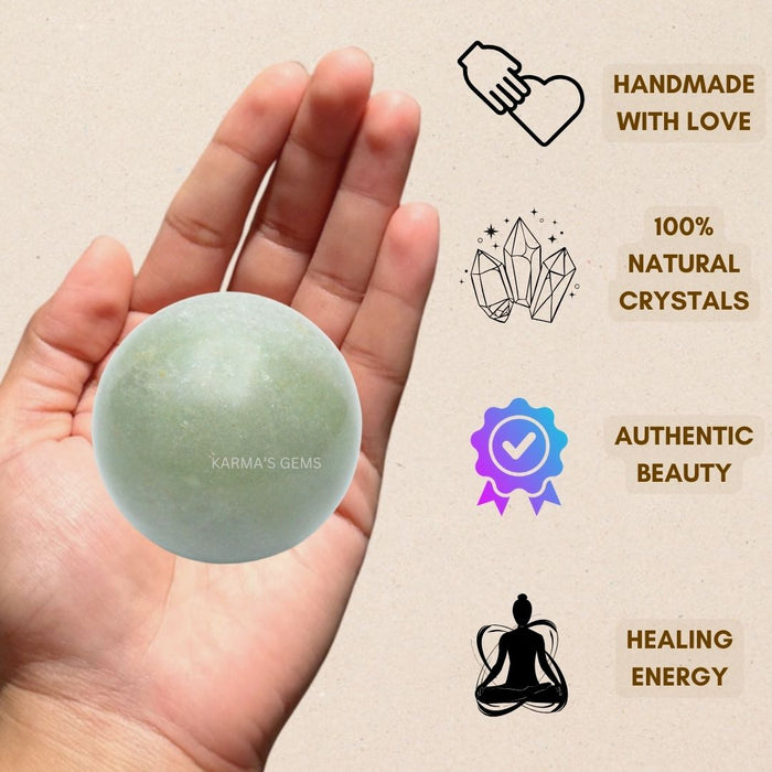 50 TO 55 MM GREEN AVENTURINE SPHERE