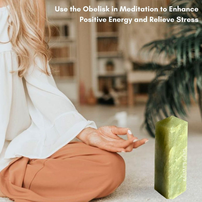 4 CORNER GREEN AVENTURINE OBELISK