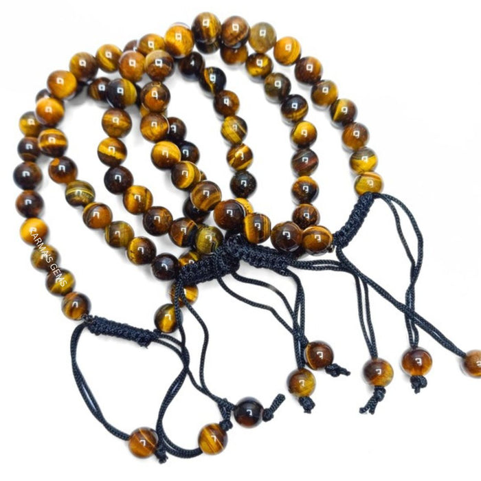 8 MM BEADS TIGER EYE STRING BRACELET