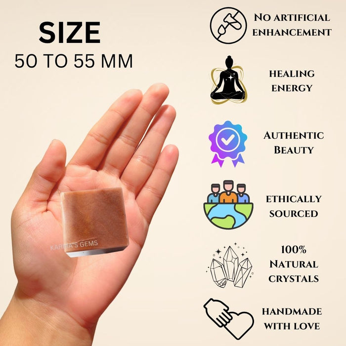 ORANGE AVENTURINE STONE CUBE