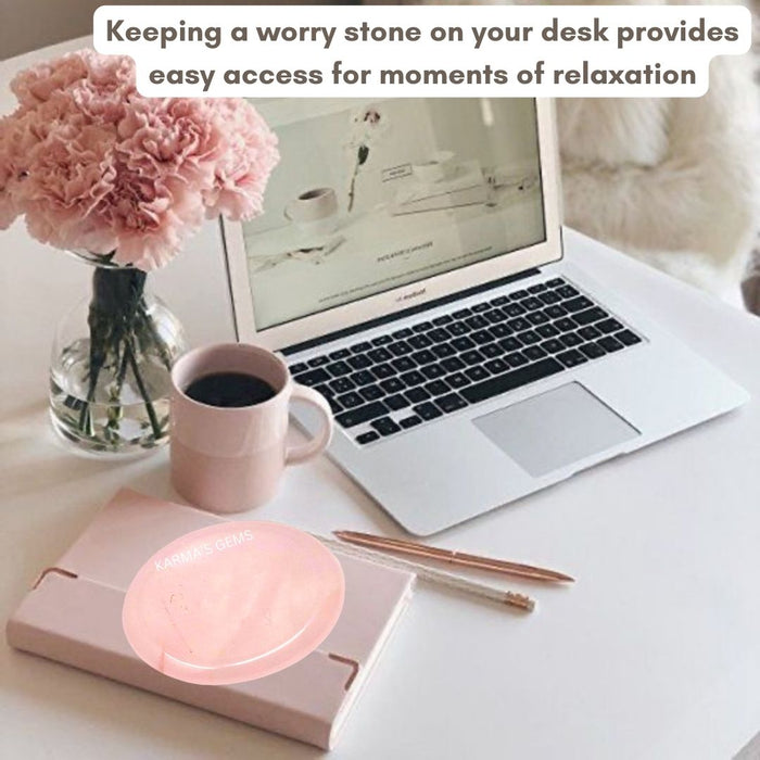 ROSE QUARTZ WORRY THUMB STONE