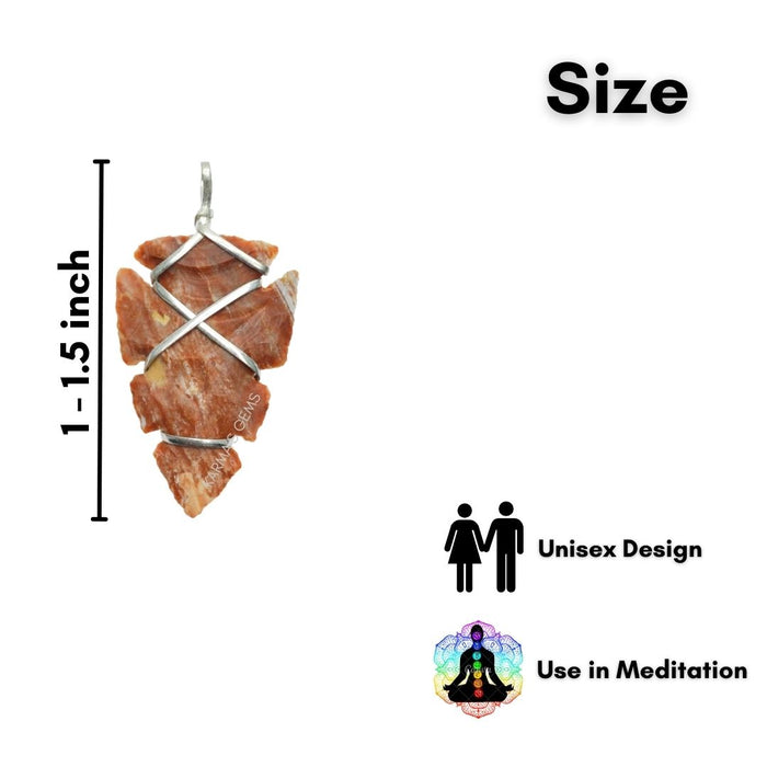 1" TO 1.5" FANCY JASPER SPEARHEAD ARROWHEAD PENDANT