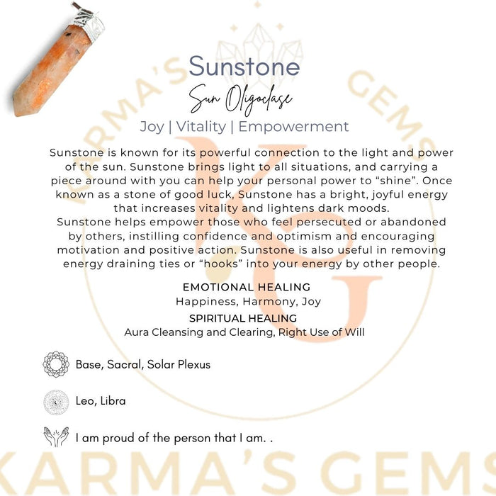 SUNSTONE POINT PENCIL PENDANT