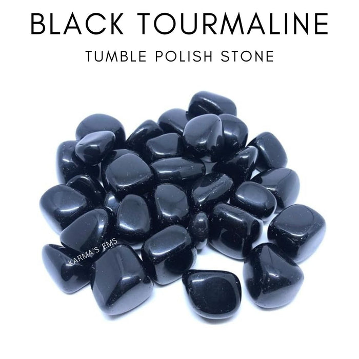 1 PIECE 15 TO 25 MM BLACK TOURMALINE  POLISH TUMBLED STONE
