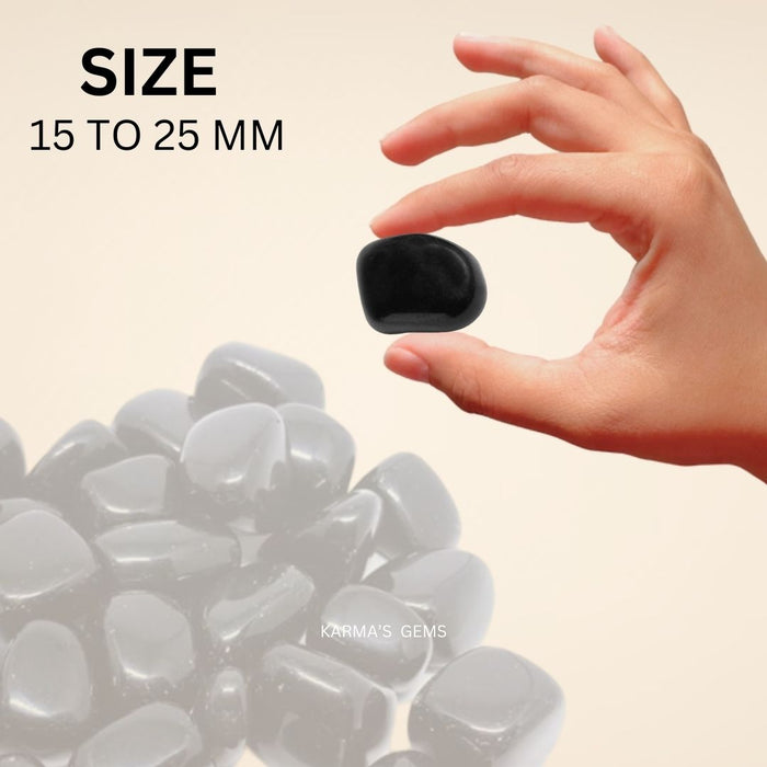 1 PIECE 15 TO 25 MM BLACK TOURMALINE  POLISH TUMBLED STONE