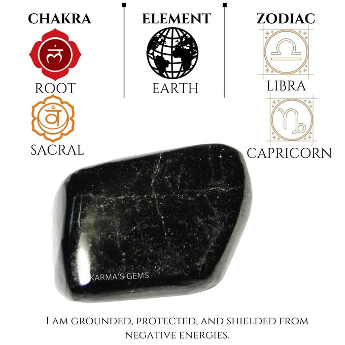 1 PIECE 15 TO 25 MM BLACK TOURMALINE  POLISH TUMBLED STONE