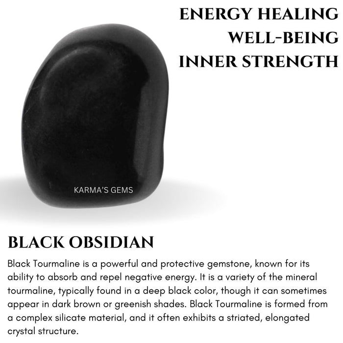 1 PIECE 15 TO 25 MM BLACK TOURMALINE  POLISH TUMBLED STONE