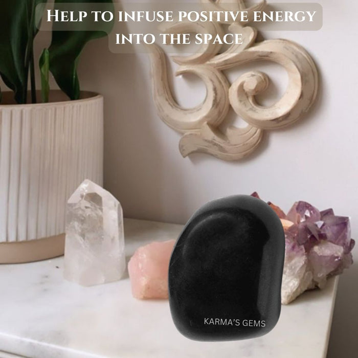 1 PIECE 15 TO 25 MM BLACK TOURMALINE  POLISH TUMBLED STONE