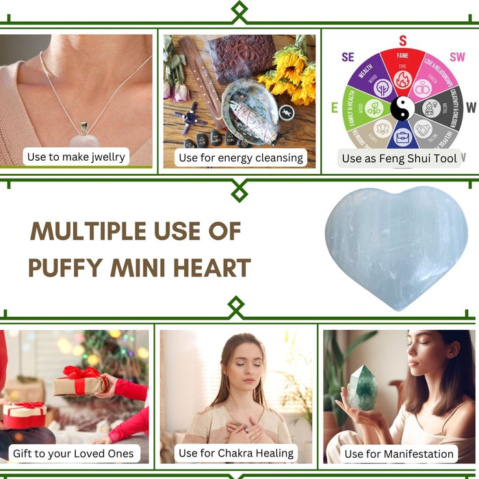 1" SELENITE PUFFY HEART