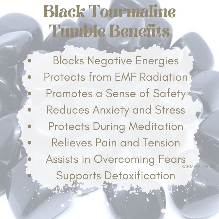 1 PIECE 15 TO 25 MM BLACK TOURMALINE  POLISH TUMBLED STONE