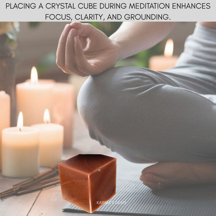 ORANGE AVENTURINE STONE CUBE