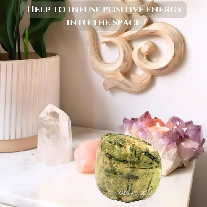 1 PIECE 25 TO 35 MM PREHNITE TUMBLED STONE