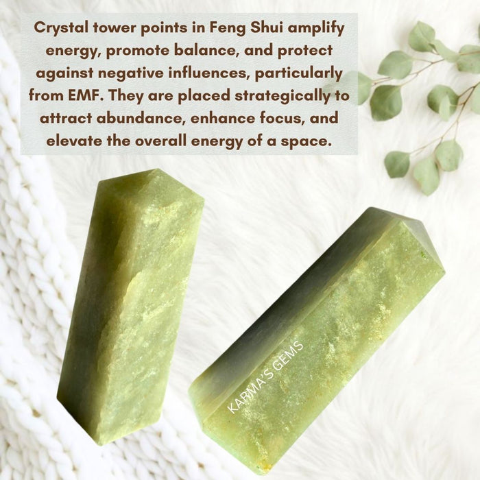 4 CORNER GREEN AVENTURINE OBELISK