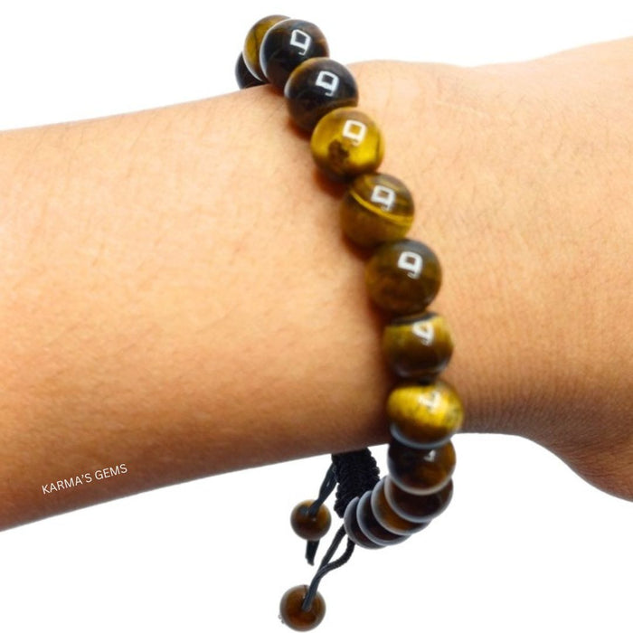 8 MM BEADS TIGER EYE STRING BRACELET