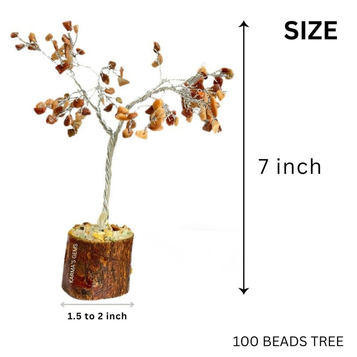 100 BEADS YELLOW AVENTURINE STONE WIRE TREE