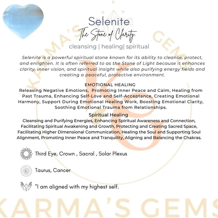 1" SELENITE PUFFY HEART