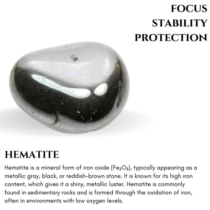 1 PIECE 15 TO 25 MM HEMATITE POLISH TUMBLED STONE