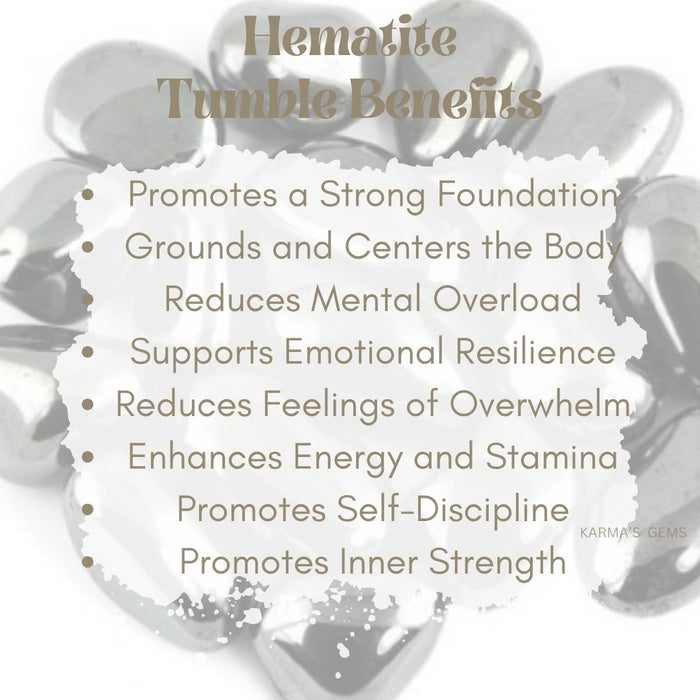 1 PIECE 15 TO 25 MM HEMATITE POLISH TUMBLED STONE