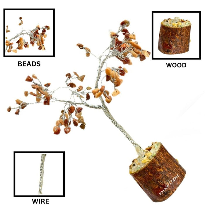 100 BEADS YELLOW AVENTURINE STONE WIRE TREE