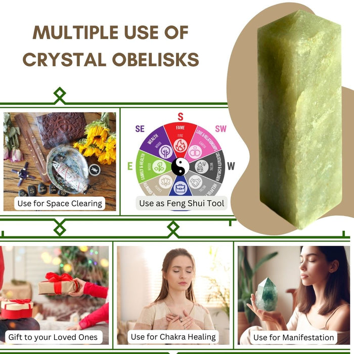 4 CORNER GREEN AVENTURINE OBELISK