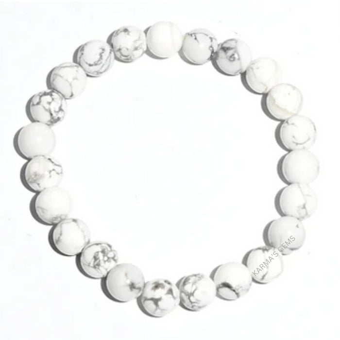 8 MM BEADS HOWLITE BRACELET