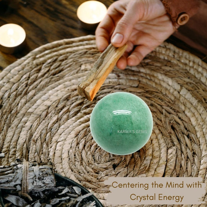50 TO 55 MM GREEN AVENTURINE SPHERE