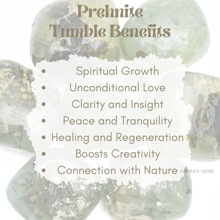 1 PIECE 25 TO 35 MM PREHNITE TUMBLED STONE