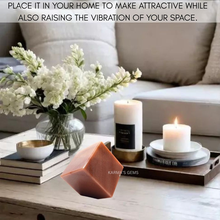 ORANGE AVENTURINE STONE CUBE