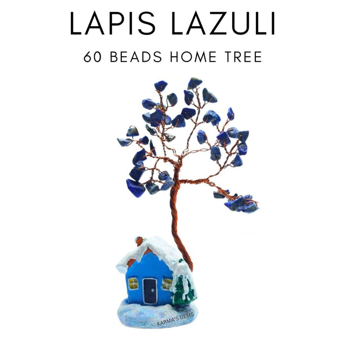 60 BEADS LAPIS LAZULI CRYSTAL HOME TREE
